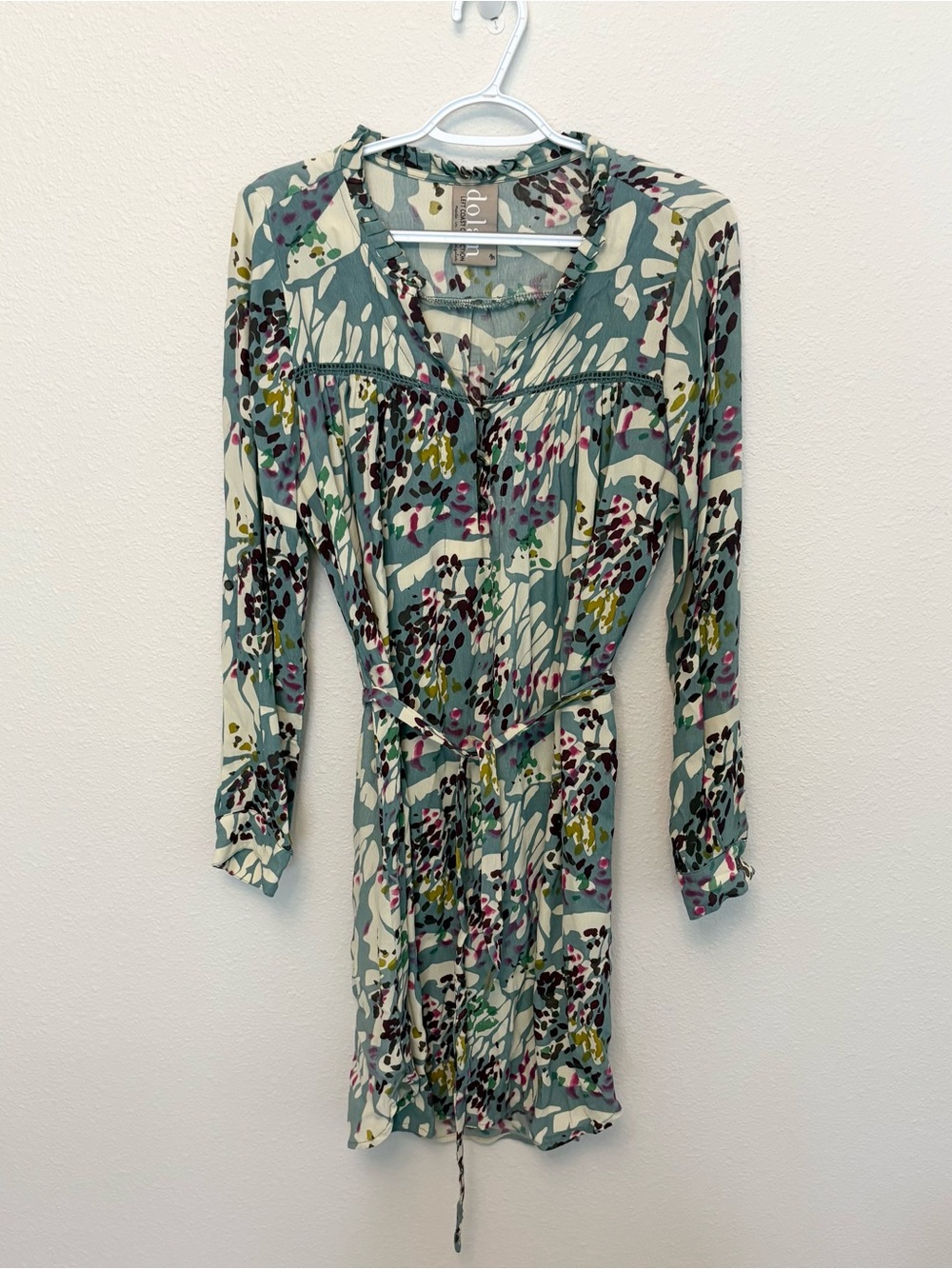 Left Coast by Dolan Eliska Anthropologie Floral Tie Waist Dress Womens Size M
